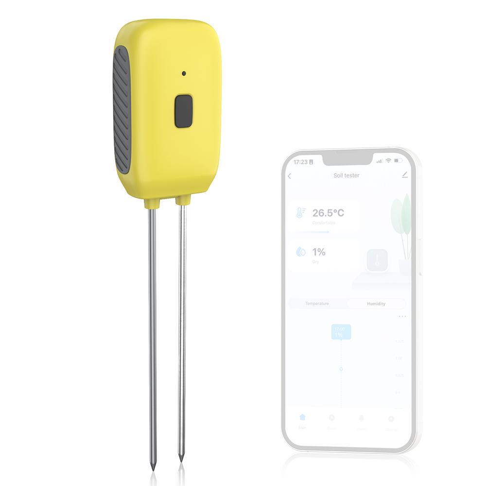 Soil Moisture Meter Smart Plant Water Sensor Temperature and Humidity Alarm Outdoor IPX5 Waterproof Dual needle Soil