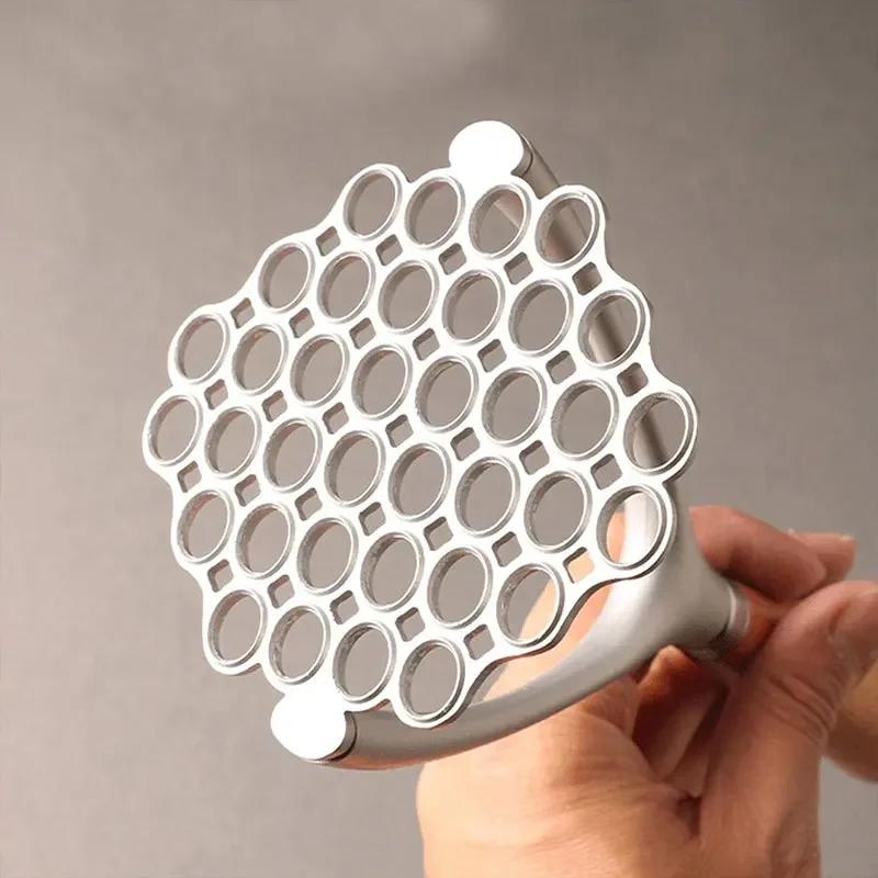 Aluminum Manual Potato Masher Meat Potato Pressor Tool Whisk Food Cutter Crusher Wood Handle Garlic Pusher Kitchen Gadgets