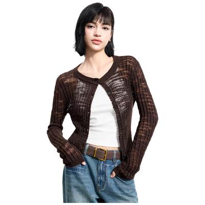 JINYUJIE Damen Rundhals Strickjacke