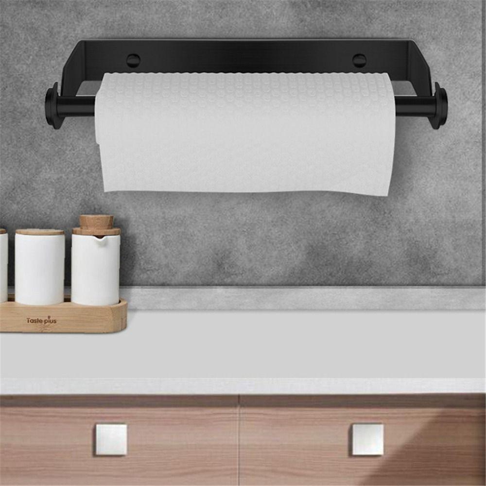 Black/Silver Paper Towel Holder Stainless Steel Paper Roll Hanger Roll Paper Stand  Kitchen