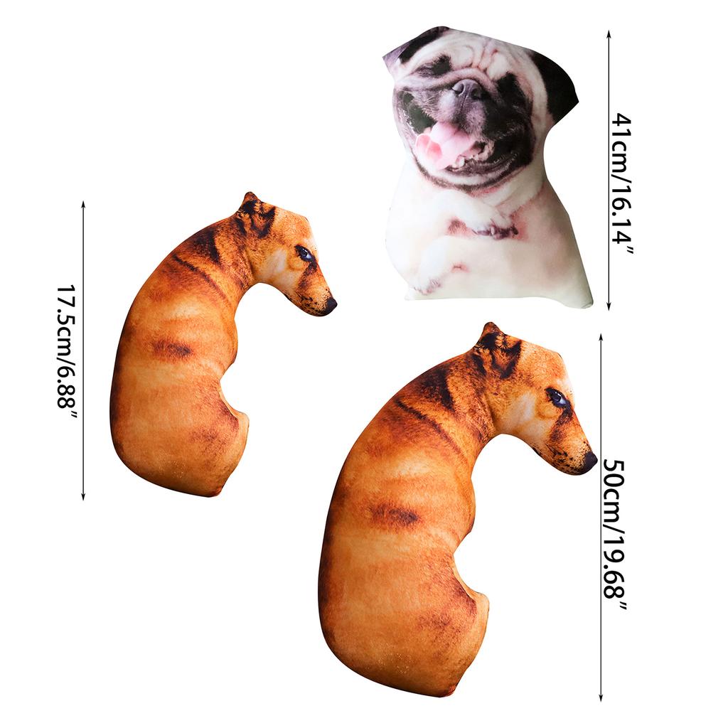 Biegsames Kissen mit Hundeaufdruck, weiches und bequemes Spielzeugkissen mit 3D-Augen, Geschenk für Freundin, Wohnaccessoires