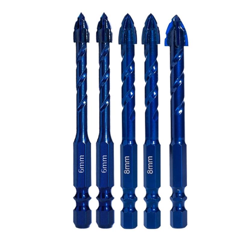 Serrated Drill with Misaligned Alloy Triangular Drill Wear-Resistant Easy to Drill Holes for Ceramic Tiles