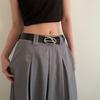 Damen Ledergürtel für Jeans Hosen Kleider Schwarz Damen Taillengürtel mit Dornschließe Vintage Gothic Taillengürtel