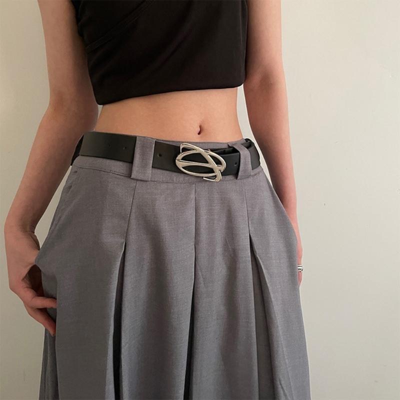 Damen Ledergürtel für Jeans Hosen Kleider Schwarz Damen Taillengürtel mit Dornschließe Vintage Gothic Taillengürtel