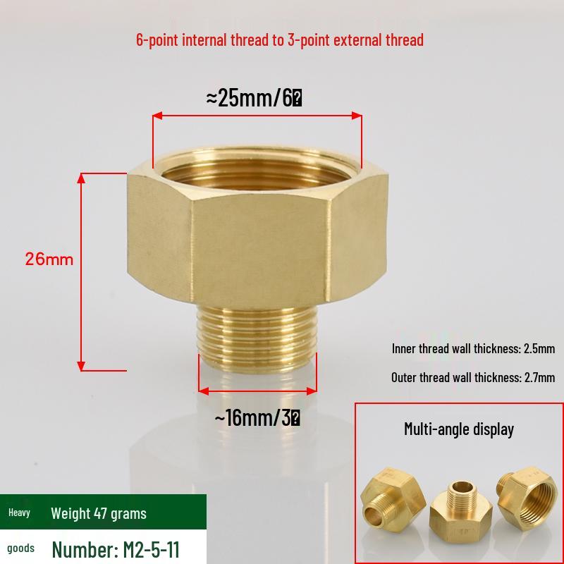 All-Copper Multi-Diameter Extension Connector: 1-6 Min, 1-Inch, Threaded for Water & Gas Pipes
