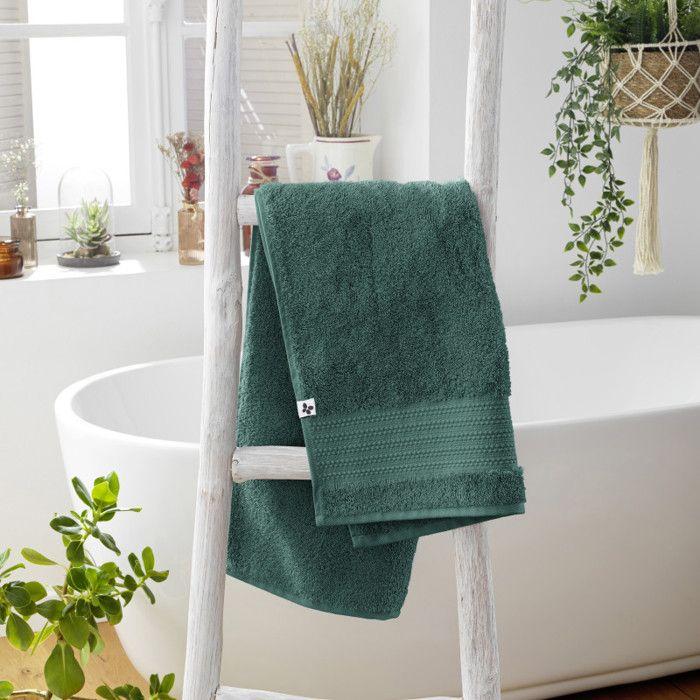 "Garance" Bath Towel 50 X 90 Cm / 100% Organic Cotton / 600 G/m² the Butterfly Effect - Emerald Garance - Bath Towel