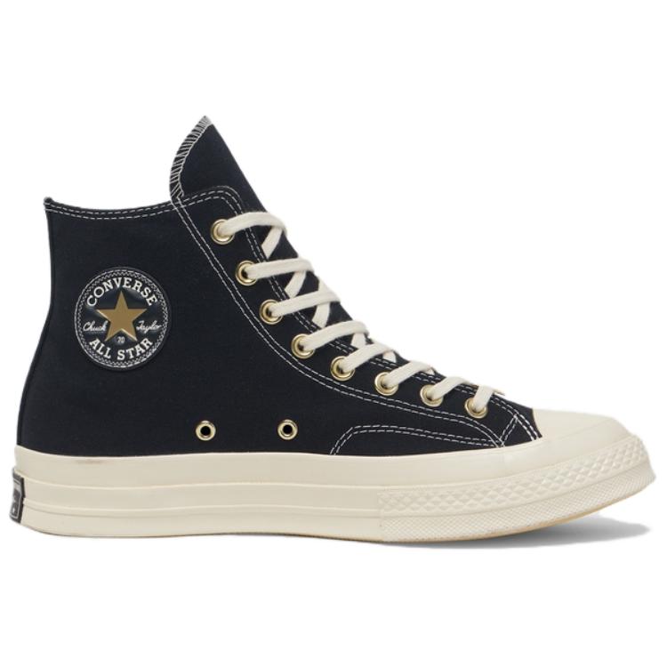 Converse Chuck 70 High Black Gold Star Unisex Sneakers A12462C