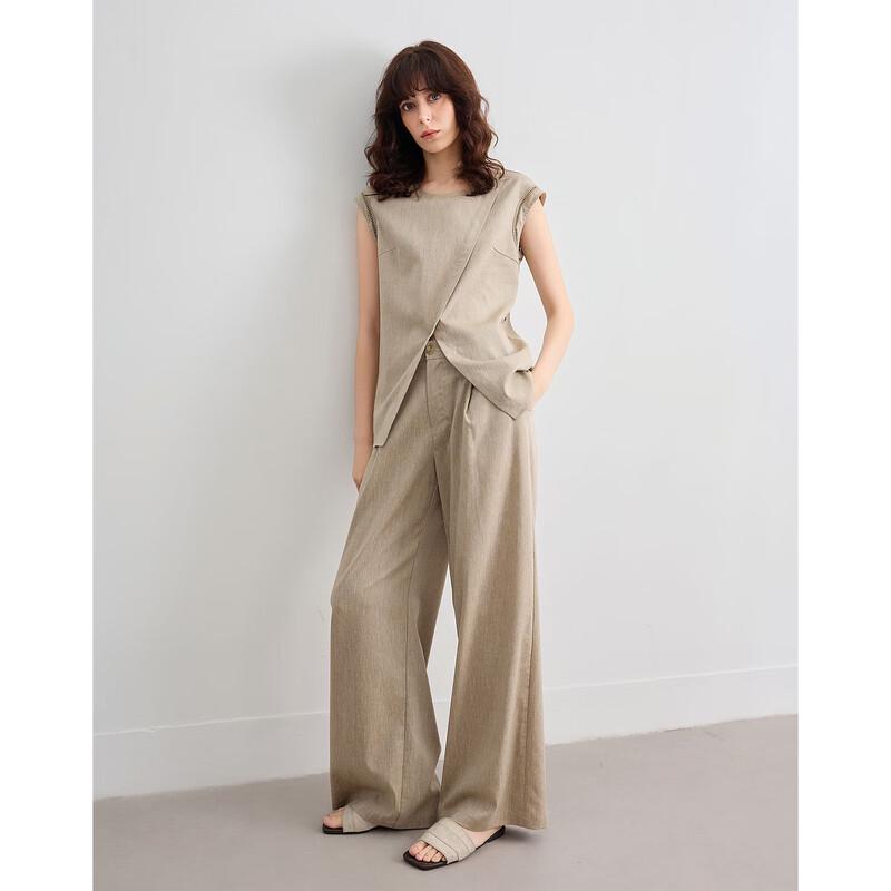 Demana Linen Blend Sleeveless Top & Wide-Leg Pants Set