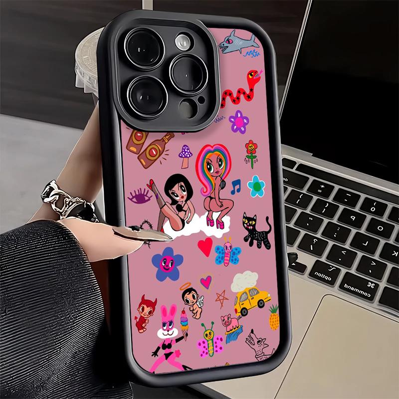 

Phone Case for iPhone 17 Air 16E 15 16 Pro Max Karolg M-Manana Sera B-Bonito Cover 14 Plus 13 12 Mini Soft Shell Silicone Fundas iPhone 16 Pro