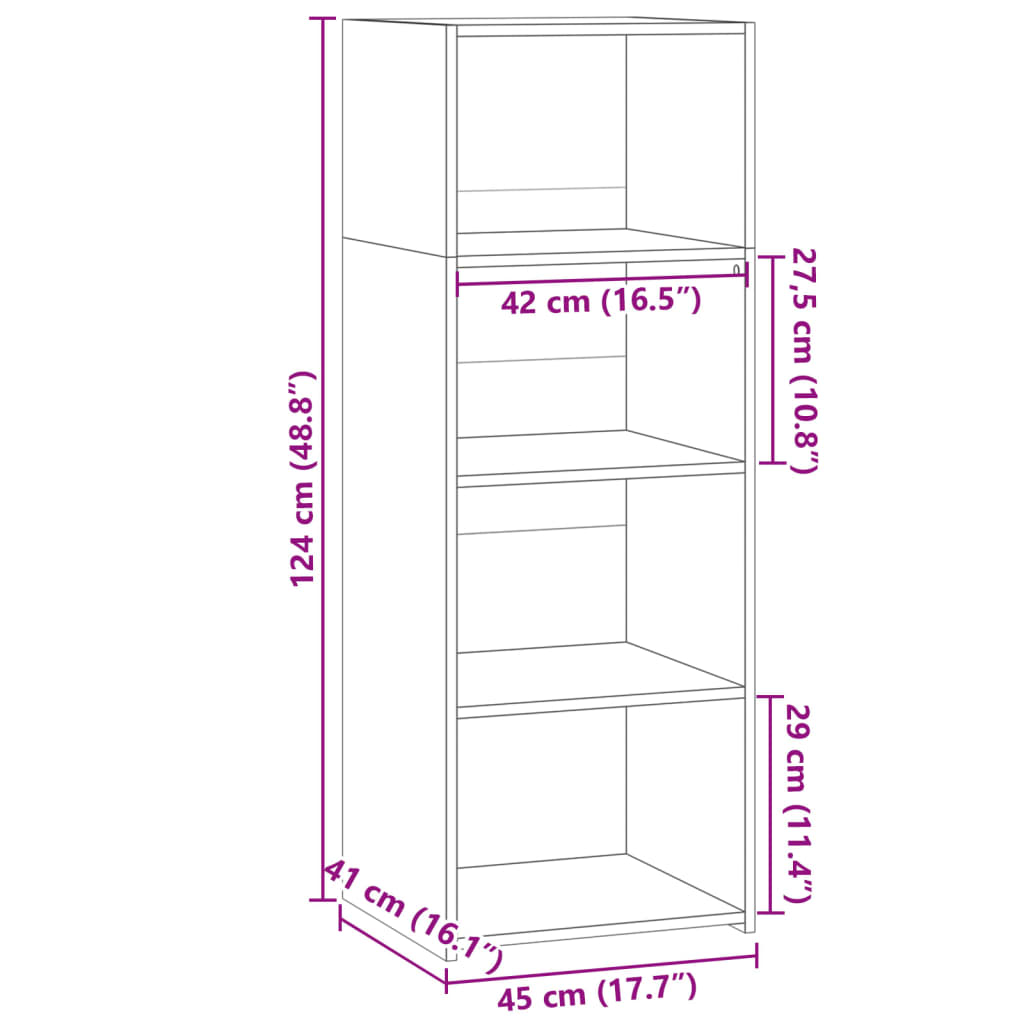 Highboard Smoked Oak 45 x 41 x 124 cm Engineered Wood