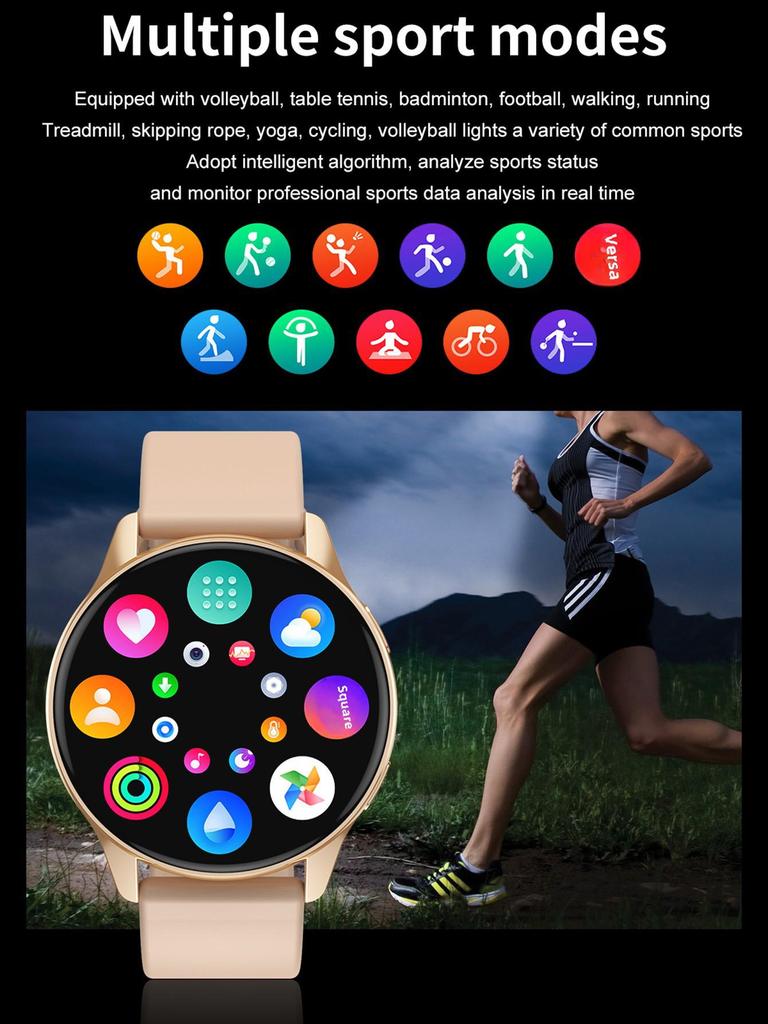 Grenzüberschreitende T2Pro Smartwatch: Runder Bildschirm, Bluetooth-Anrufe, Herzfrequenzmesser, Trainings- und Schrittzähler, Anruf- und Nachrichtenbenachrichtigungen.