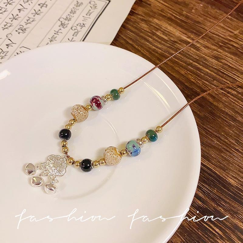 Colier Etnic Stil Ghioc de Stejar: Accesoriu de îmbrăcăminte unisex din bumbac și in țesut manual