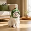 Funny Pet Outfit for Internet Celebrities Cute Dinosaur Hat Cats Soft Plush Cat Headwear Secure Fit Cats with Shark Design Novelty Green Costume 3D