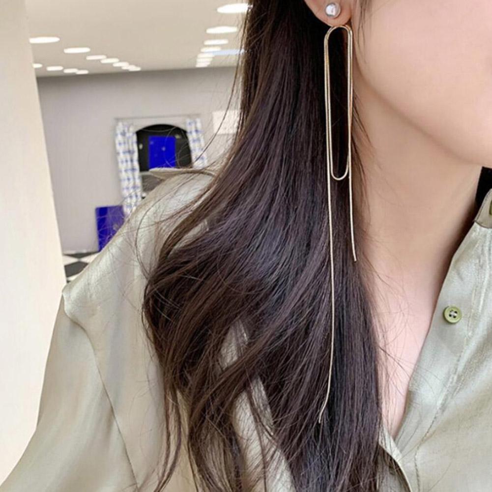 Damen Wellen Tropfen Statement Strass Quaste Perlen Ohrringe Schmuck