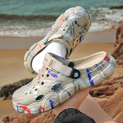 Fashion Summer Men Hole Shoes Sandals Light EVA Men's Casual Shoes Clogs Lovers Home Garden Outdoor Male Beach Flat Slippers
