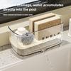 Multi-Functional Sink Rack with Drainage Shelf and Dish Towel Holder Countertop Storage for Sponges Soap Brushes Organization