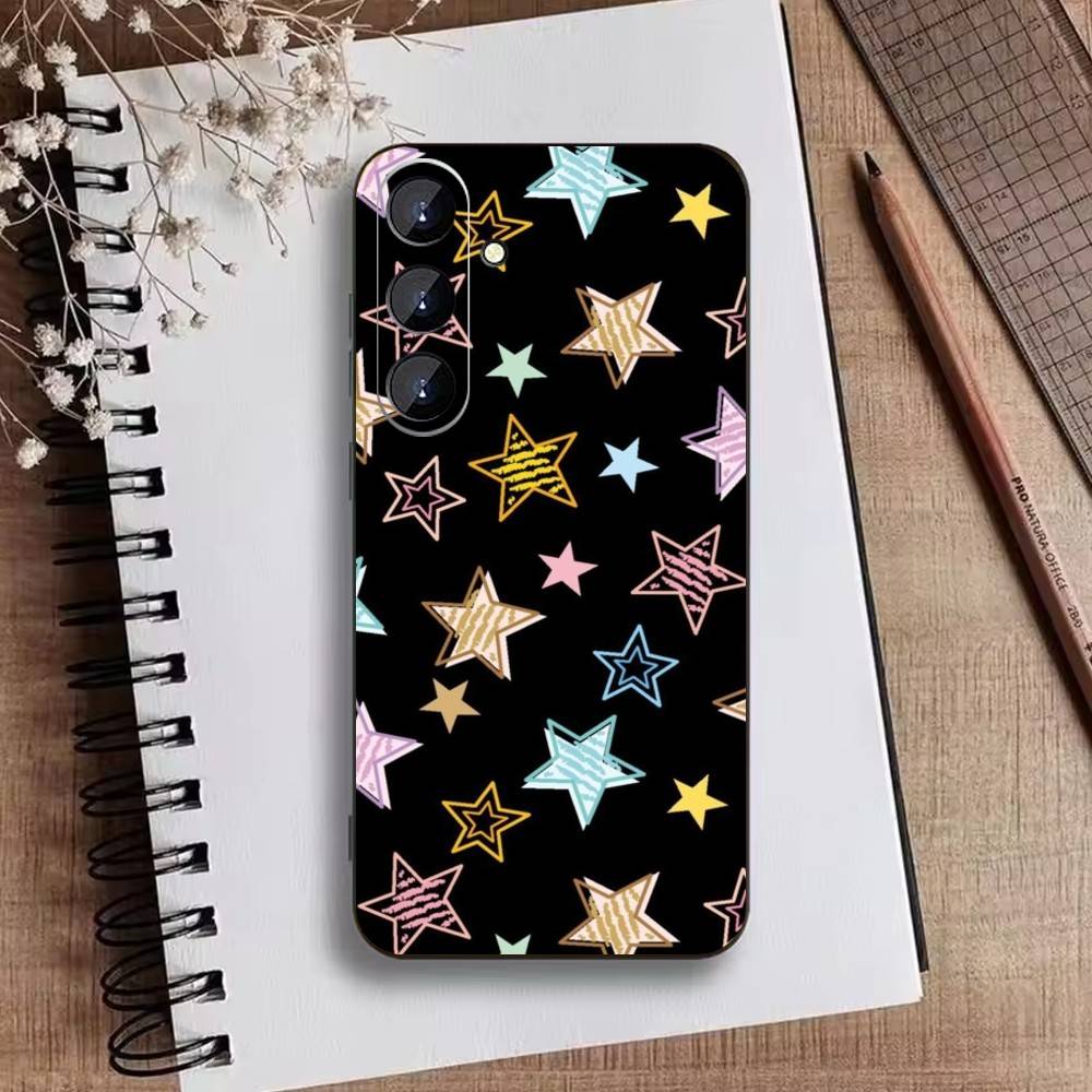 Starry Night Whimsical Landscape Phone Case For Samsung Galaxy A73,21,22,32,71,53,52,51,80,5G Soft Black Cover