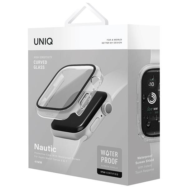 Uniq Etui Nautic Apple Watch Series 7/8/9 41Mm Przezroczysty/Dove Clear