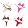 Ensemble Bikini 2 Pièces/Ensemble pour Femmes Soutien-gorge à Bretelles Imprimé Slip de Bain à Lacets Ensemble Style Plage Maillot de Bain Découpé pour Plage Piscine