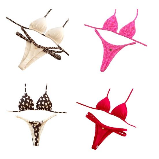 Ensemble Bikini 2 Pièces/Ensemble pour Femmes Soutien-gorge à Bretelles Imprimé Slip de Bain à Lacets Ensemble Style Plage Maillot de Bain Découpé pour Plage Piscine