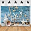 Nautical Theme Baby Party Background for Photography, Sailboat, Boat, Starfish, Wooden Board, Sailor Portrait, Photo Background