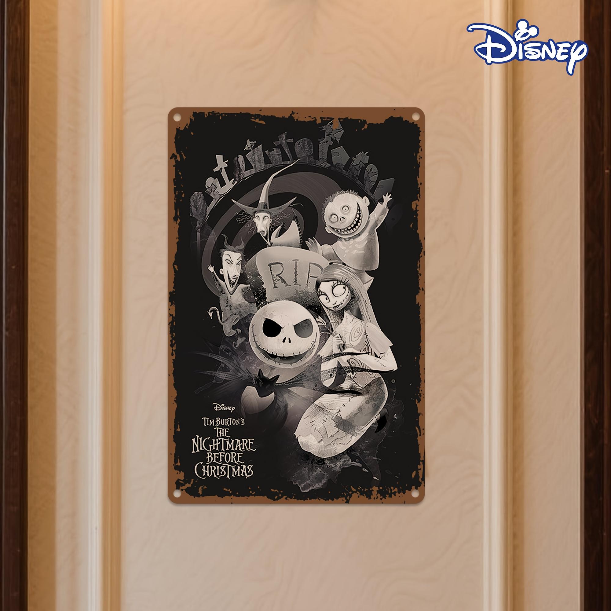 

1 шт. Металлическая жестяная табличка «Кошмар перед Рождеством» Тима Бертона от Диснея - Винтажный готический декор с Джеком Скеллингтоном - Хэллоуин и Рождество 20x30cm（7.8x11.8inch）