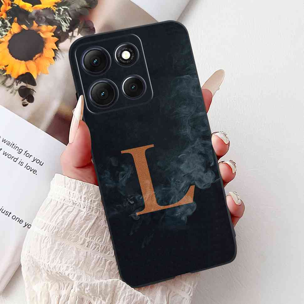 Hot For Motorola Moto G86 5G Case Crown Letters A-Z Soft Silicone Black TPU Cover For MOTO G86 XT2527-2 6.67" Protective Shell