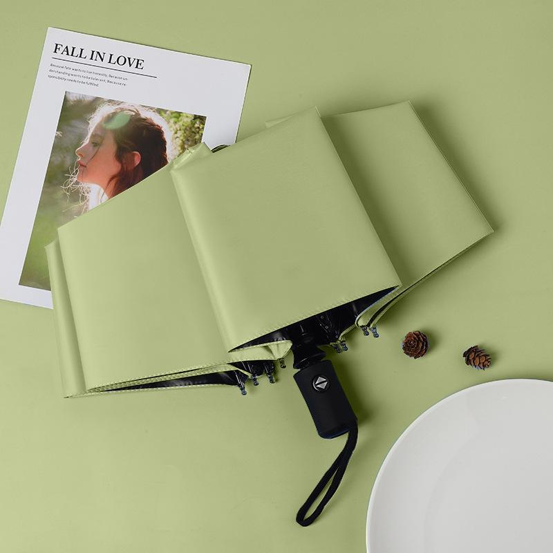 Парасолька Парасолька Складна Удосконалена Сонцезахисна Парасолька Вінілова Трискладна Парасолька від Сонця Парасолька Подвійного Призначення від Сонячного Світла та Дощу Велика Автоматична Парасолька