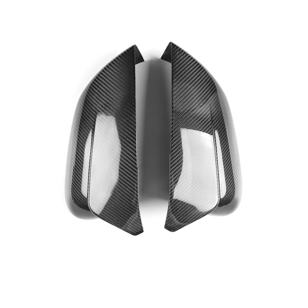 2Pcs Black Carbon Fiber Add-On Mirror Cap Cover Trim For Kia EV6 2022 2023 2024