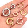 2pcs Stainless Steel Spring Clasps Round Ring Clasp Hooks Buckle Connectors For DIY Jewelry Making Bracelet Necklace Accessories