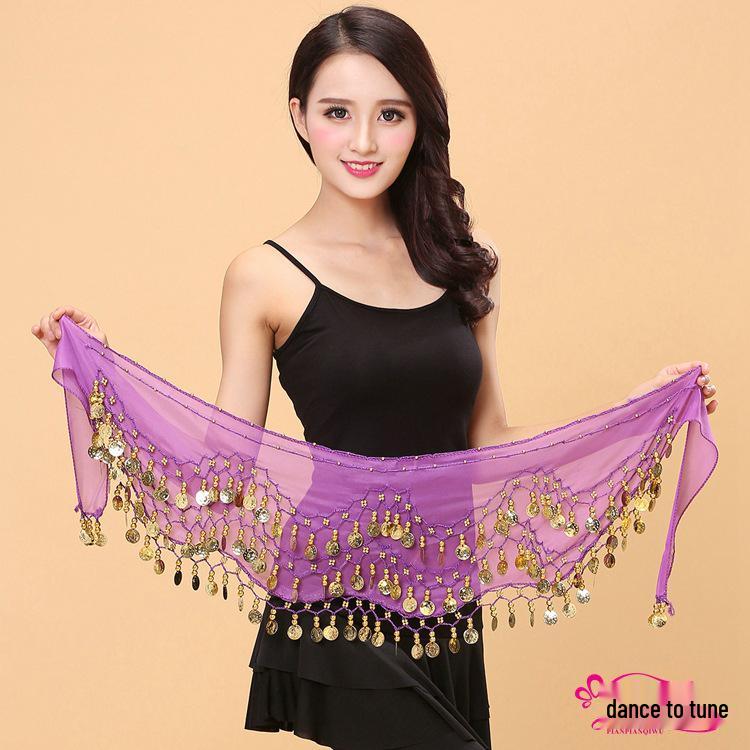 Indischer Bauchtanz Hüftgürtel mit Goldmünzen - Auftritts- & Übungskostüm-Accessoire