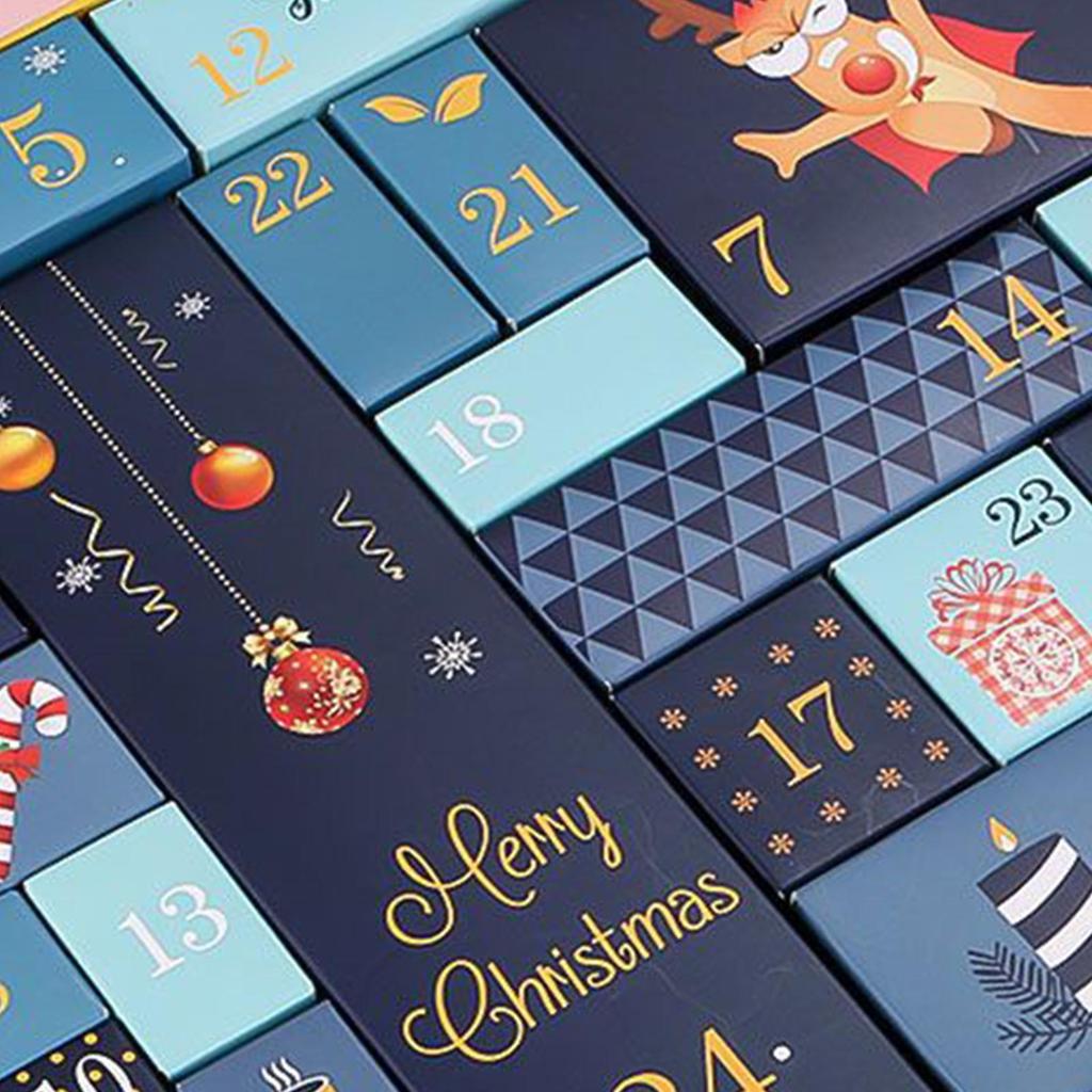DIY Christmas Advent Countdown Calendar Boxes 24 Days Countdown Calendar Package Wrap Box Fillable Empty Cardboard Number Box