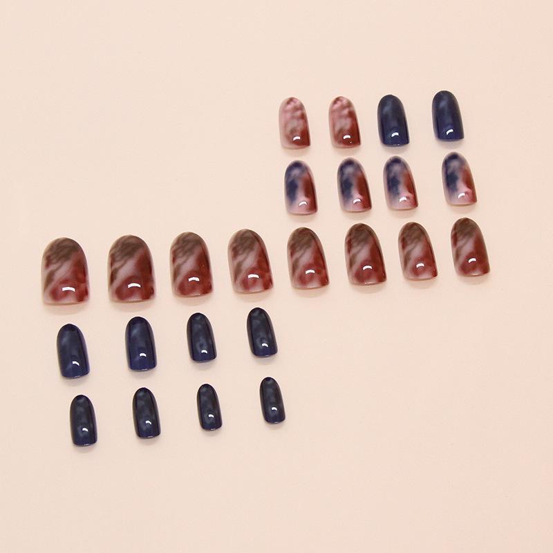 Stück tie-dye Nebelgefühl tragbares Nagelstück abnehmbares Stück verschmierter gemischter Farb-Fingernagel 24 Stück