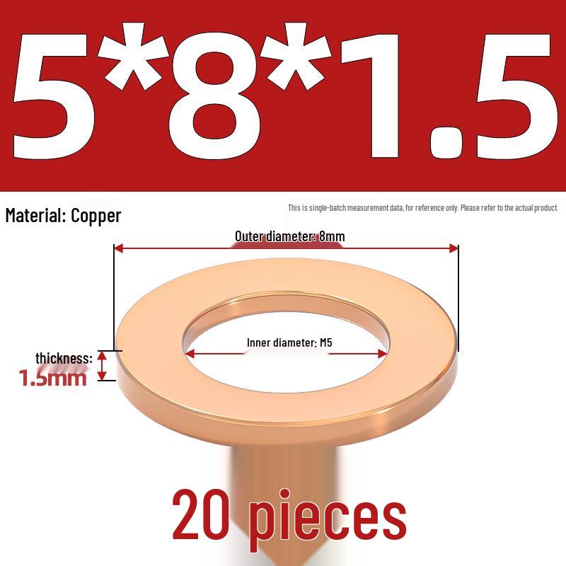 National Standard Red Copper Gasket Seal Ring and Flat Washer M3-M60mm for Marine Instruments