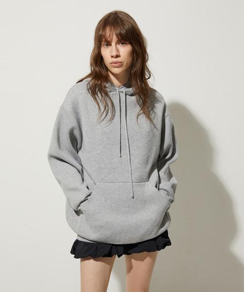 Lady Volume Crew Neck Knit Hoodie_Light Gray Light Grey/Free
