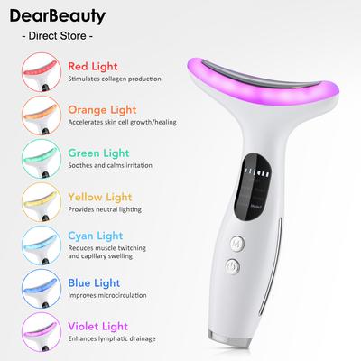 7 Colors LED Face Neck Massager EMS Face Sculpting Tool Skin Rejuvenation Device Facial Lifting Beauty Machine Skin Care Tools