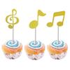 Single Unit Musical Note Cake Insert Decorations Recyclable Music Symbol Shape Cupcake Accessory Party Supplies