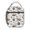 Witch Black Cat Pumpkin Halloween Pattern Insulated Lunch Bag for Women Kids Portable Food Boxes Thermal Lunch Box Tote