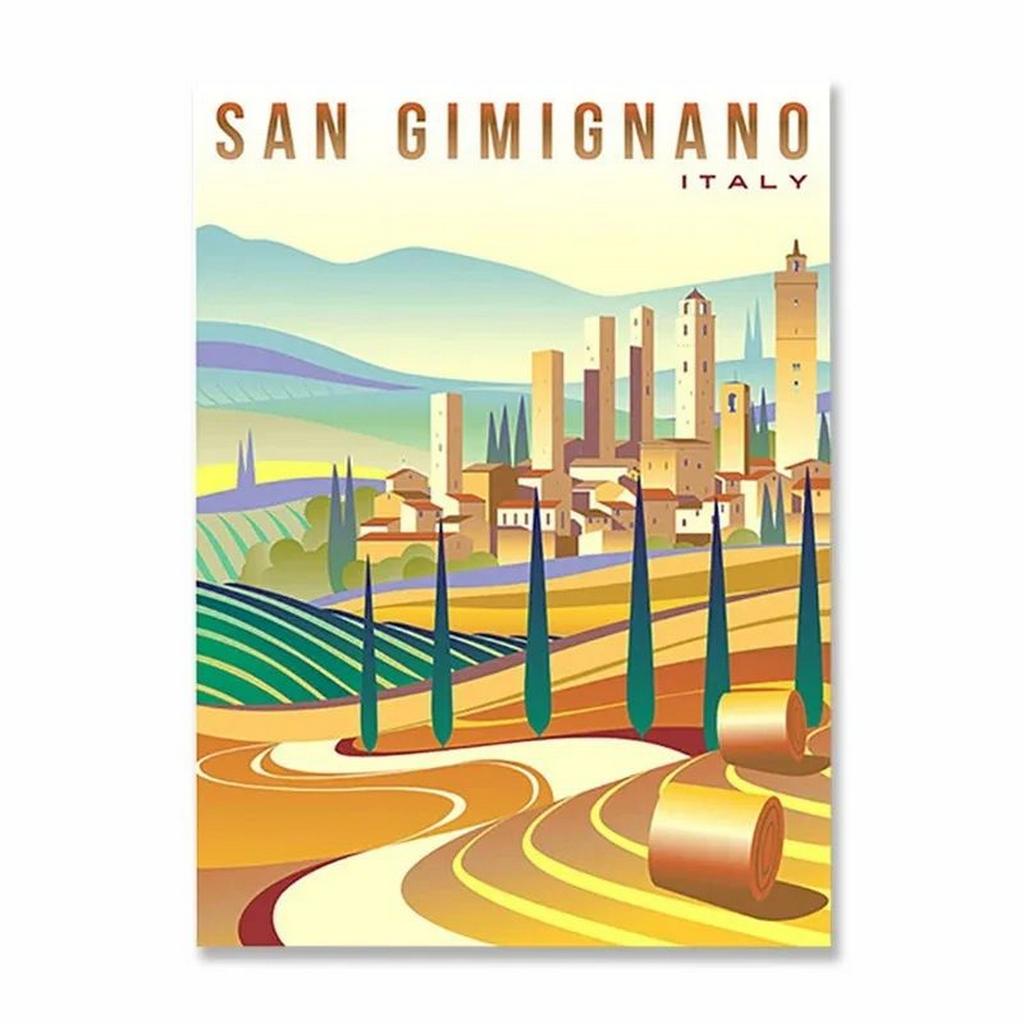 Metallblechschilder Stadtansicht Landschaft Wanddekoration Plakette Vintage Poster Eisenmalerei für Man Cave Zuhause Café Garten Club Ba