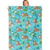 Coperta Plaid Carina di Capibara, Morbida, Leggera in Flanella, Coperte a Ninfea - Regali per Bambini Donne Ragazze, per Divano Ufficio Tra