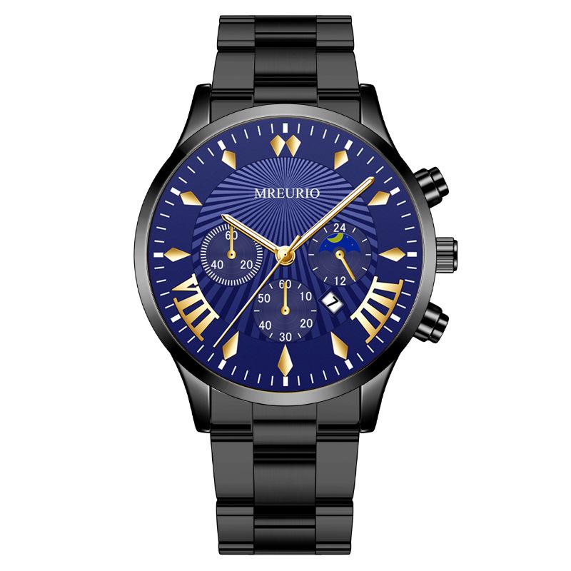 

Fashion three-eye six-pin calendar men s watch men s watch steel belt quartz watch