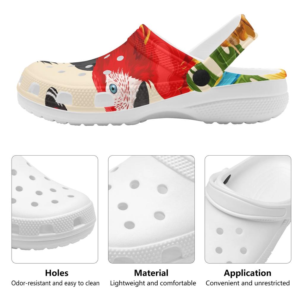 Men Women Cartoon Printed EVA Clogs Flexible Lightweight Slip On Casual Shoes Flexible Soft Sole Summer Sandals Easy Daily Wear