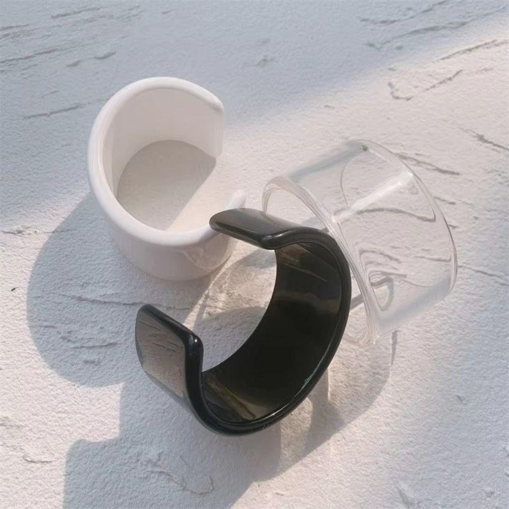 Wide Half Cuff Bracelet Simple Color Open Mouth Bangle Casual Elegant Wristband  Daily Casual