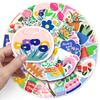50 Sheets of Waterproof Hand-Painted Cartoon Flower Stickers for Kids' Journals - Guka Small Gifts
