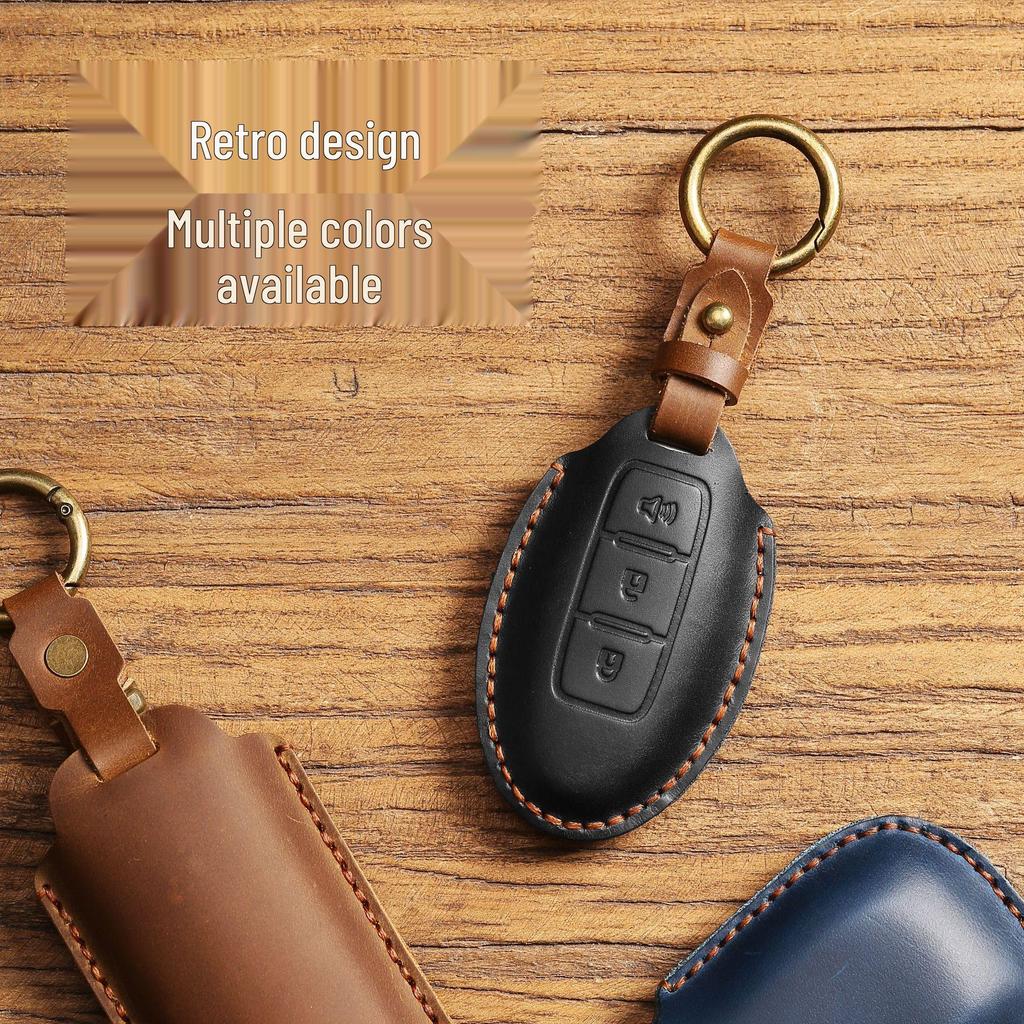 Genuine Leather Handmade Car Key Cover for Nissan