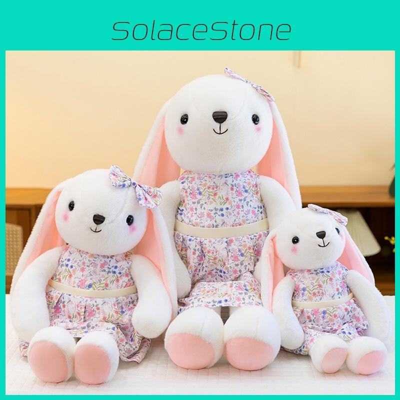 Rabbit Plush Rural Toy With Cute Floral Dress For Kids Fun And Gift Cotton Pp