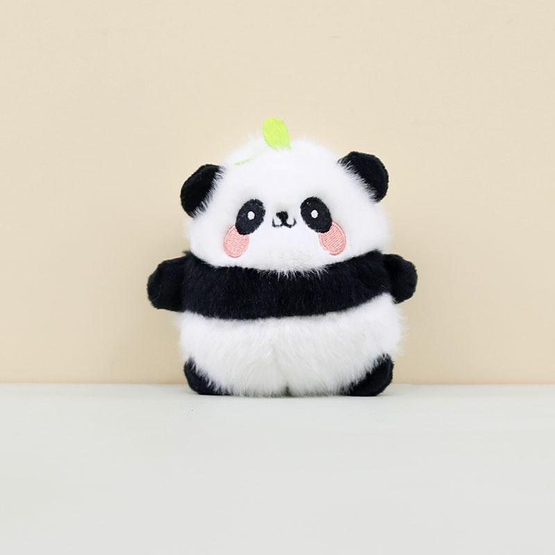 Charming Panda Plush Keychain Cute Short Plush Panda Doll Adorable Bag Accessory