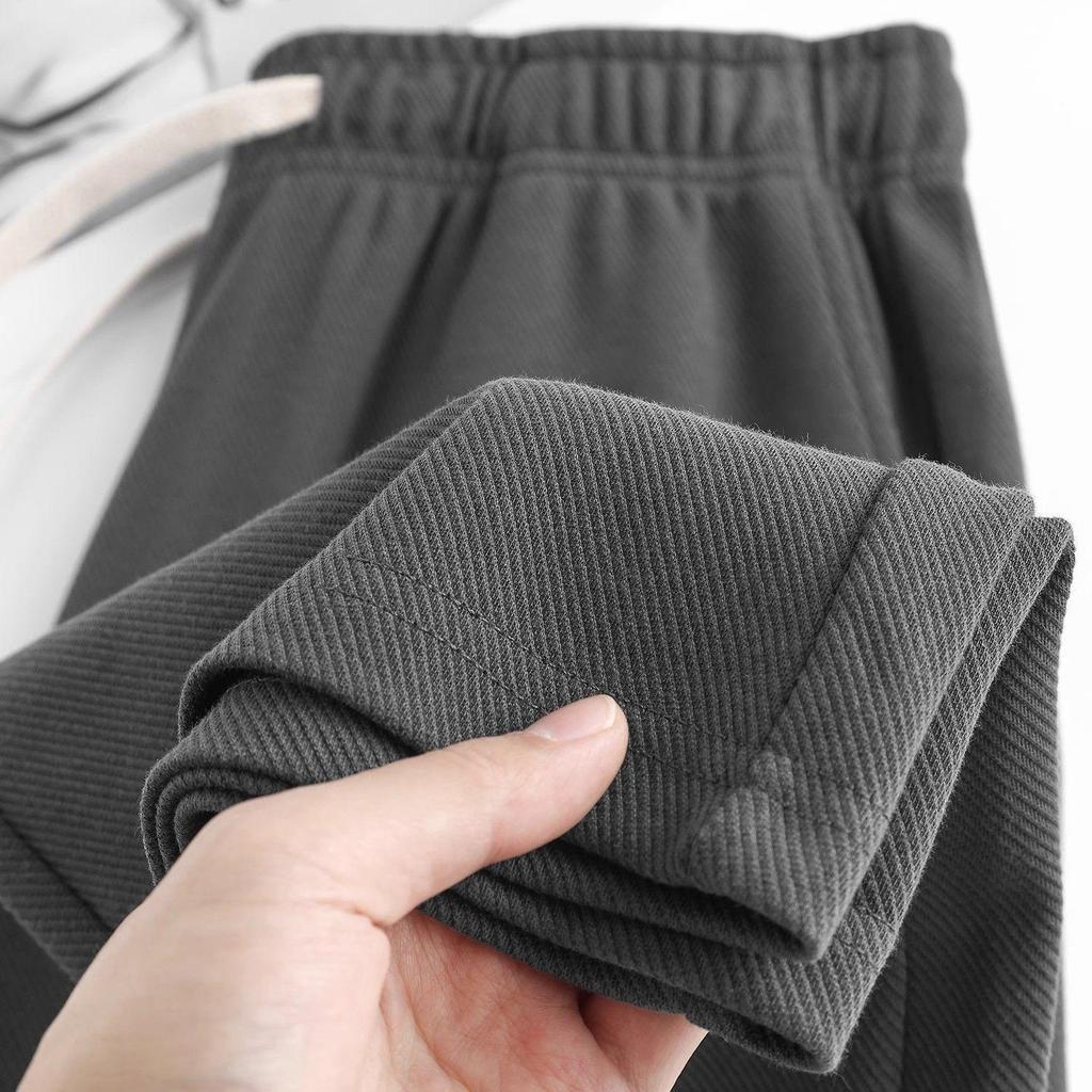 300g Schwere Dunkelgraue Unisex Gerade Bein Twill Jogginghose - Lässig, Vielseitig für Frühling und Herbst