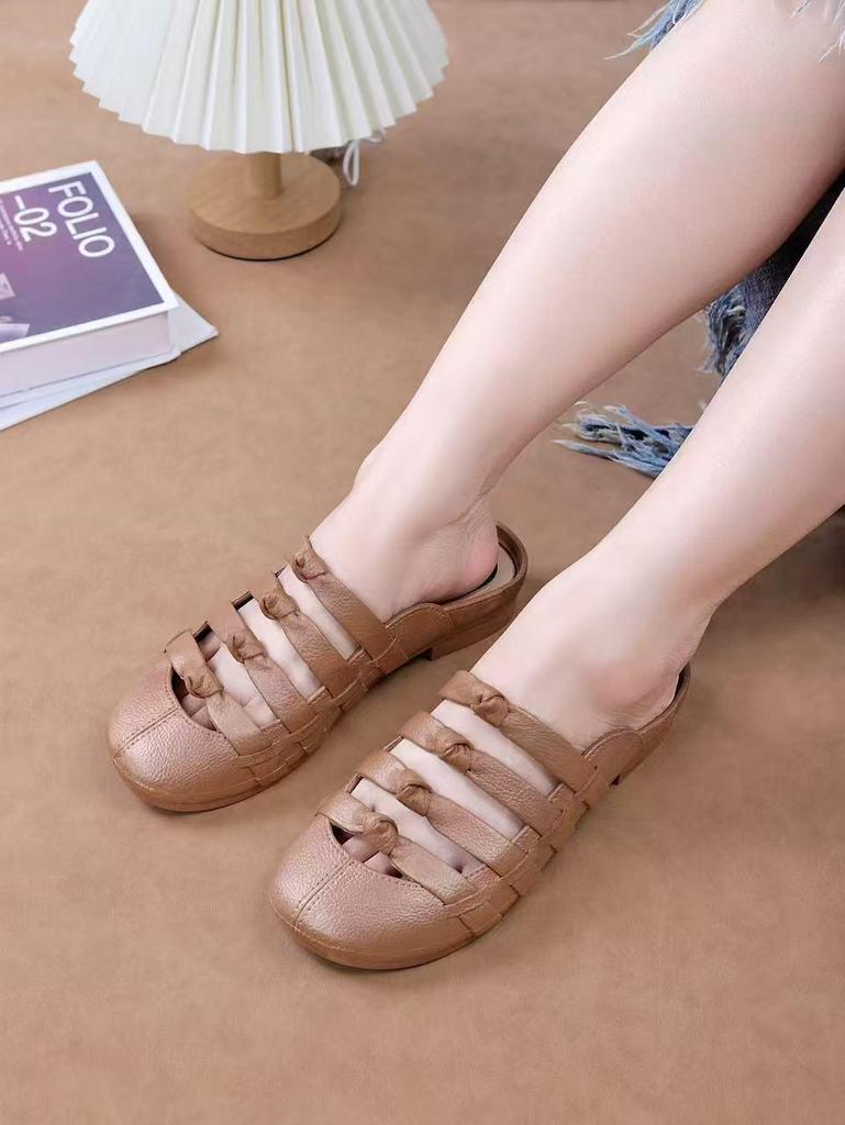 Women's Summer Flat Half Slippers - Stylish Low Heel Outdoor Casual Sandals