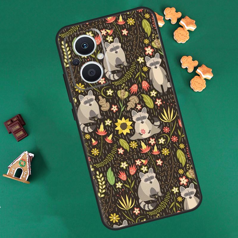 Cute Raccoon Case For OPPO Reno 13 12 11 14 F 10 Pro 8T 8 7 Lite Cover For OPPO Find X8 X6 X5 X9 Pro Coque